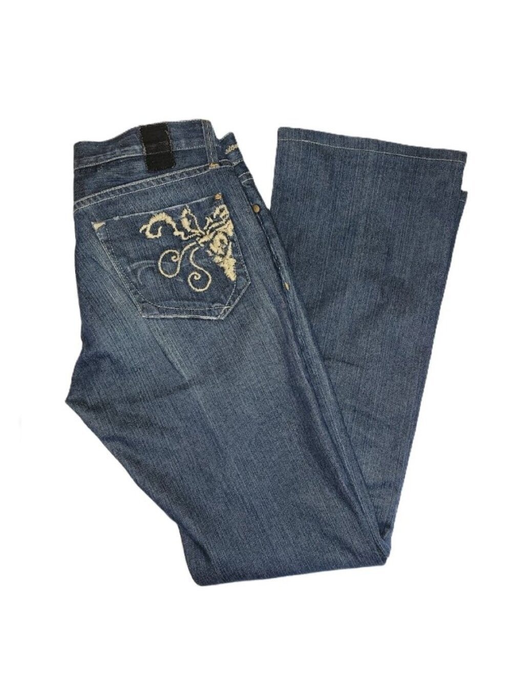 Goldsign Passion Fit Boot Cut Low Rise Jeans Medium Dark Wash Women's SZ 26